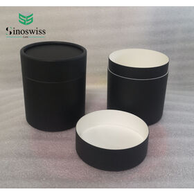 Black Paperboard Packaging Paper Tube Cosmetic Wax Lined Jars Containers Box