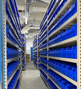 Industrial Storage Organizer Plastic Shelf Bin Stackable Nestable Semi Front Opening Warehouse Storage Shelf bin for shelving