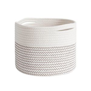 Small Rope Basket Round Woven Storage Cute Dog Toy Basket Cotton Basket Baby Nursery Hamper Shelf Decorative