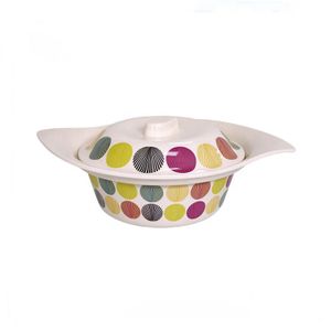 Classic 8 Inch Colorful Dot Decal Melamine Noodle Bowl Plastic Soup Bowl Melamine Ramen Bowls with Lid