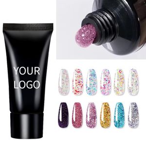 Private customized extended gel baking free non-toxic transparent jelly texture resin VU nail gel polish