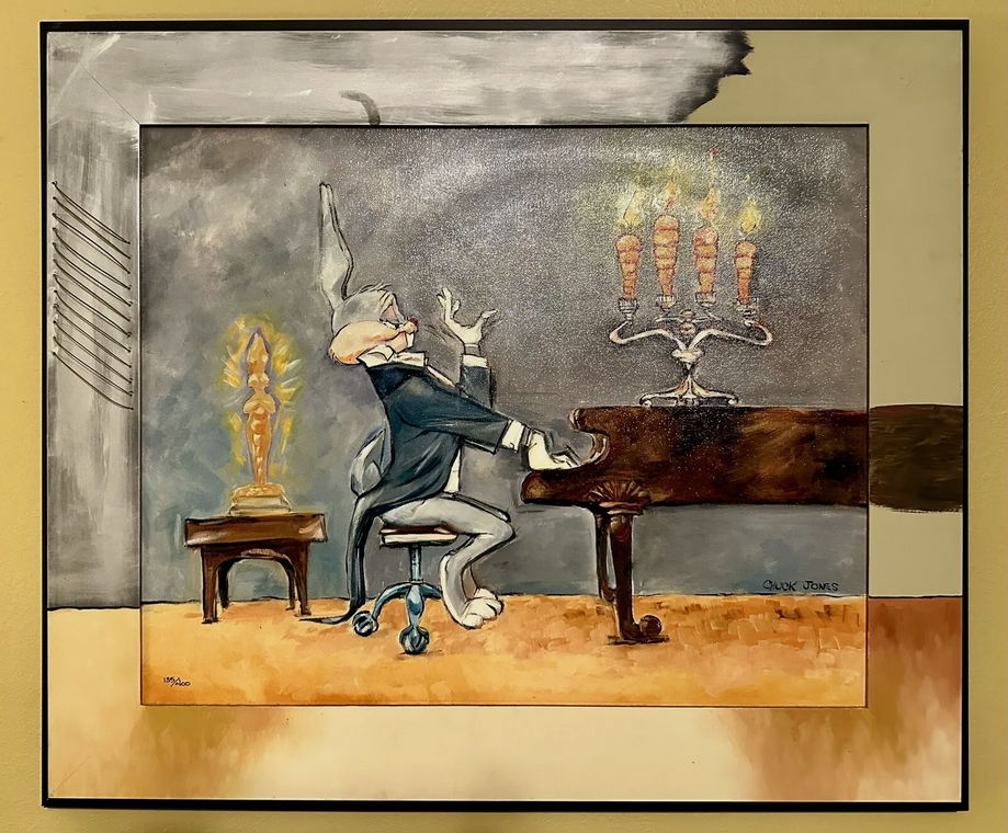 BOS TRADINGS LLC Bugs At Piano WallFrame By Chuck Jones. Limited Edition Giclee 135/400