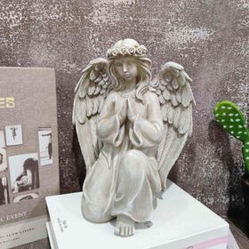 Wholesale Beautiful Garden Home Decoration Resin Sculpture Craft Fairy Garden Roman Kneeling Angel Stute Figurines