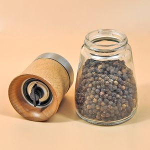 Customized Logo  Salt and Pepper Grinder with Wooden Top