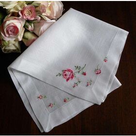 Handker chief hand embroidery 100% cotton fabric 200TC