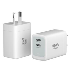 35W 2 PD foldable plug and multi-color bottom box fast gan charger for mobile device