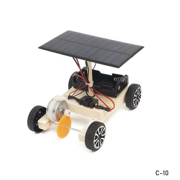 C-10 Solar toys car OEM ODM DIY Wooden Puzzles Toys Kit Science Experiment educational science kits STEM toys