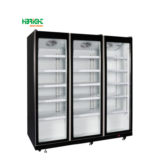 Suzhou Highbright Store Fixture Co., Ltd. Commercial Display Freezer Convenience Drink Vegetable Storage Supermarket Glass Door Chiller Cooler
