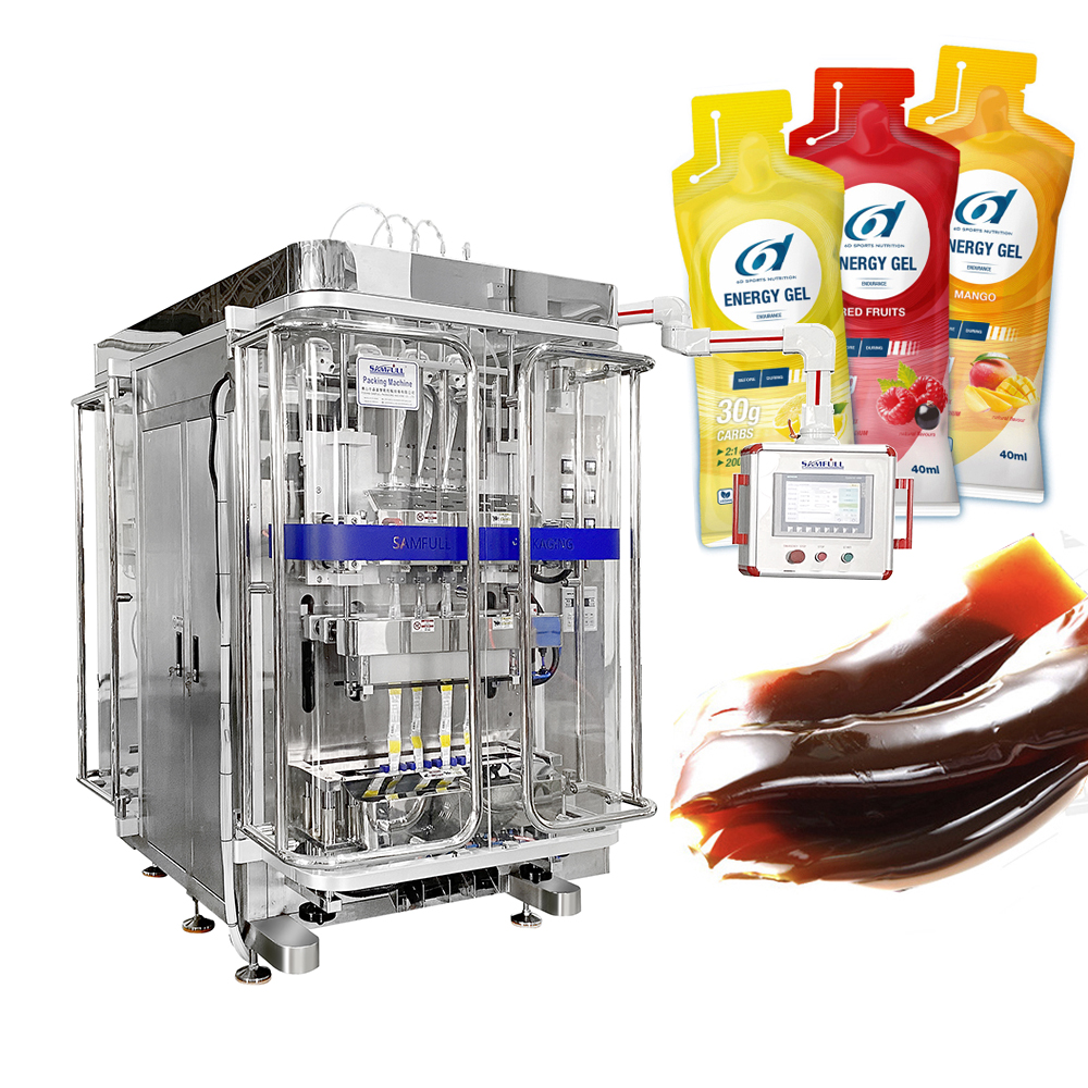 Automatic multi lane irregular shaped sachet energy gel filling and packing machine special bag sport gel packaging machine