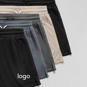 Summer custom logo mens athletic activewear hidden zipper quick dry breathable gym shorts workout running mesh shorts for men