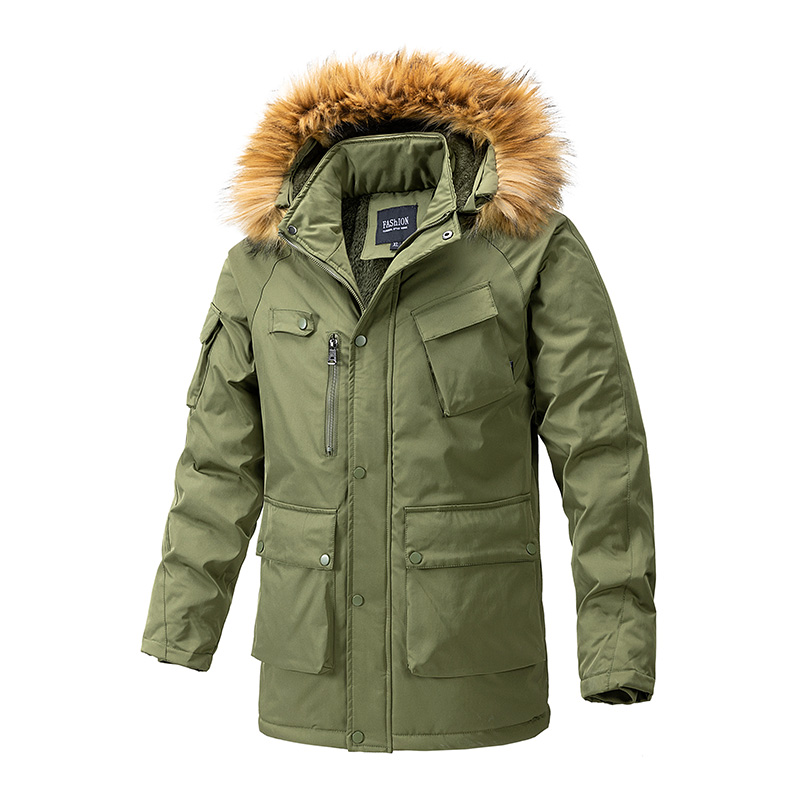 Autumn Winter Men Puffer Jacket Mens Plaid Cotton Padded Clothes Custom winter puffer Jacket for man