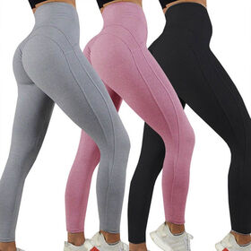 Custom Women Comfortable Push Up Booty Yoga Pants Compression Tights Women Scrunch Butt Eco Friendly Yoga Pants with side