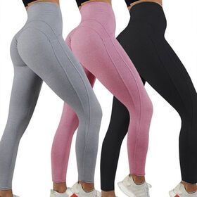 Custom Women Comfortable Push Up Booty Yoga Pants Compression Tights Women Scrunch Butt Eco Friendly Yoga Pants with side