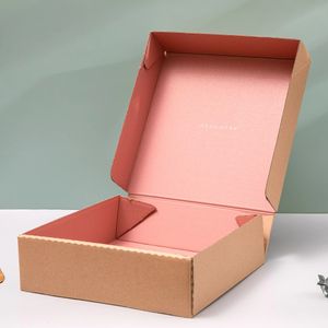 Eco Friendly Postal Paper Cardboard Packaging Custom Logo Print Black Pink Packing Shipping Printing Kraft Mailer Box With Logo