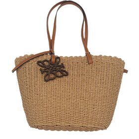Wholesale Trendy Paper Straw Tote Bag Summer Beach Bag with Double Leather Handle Loops and Available Customized Patterns for Wome