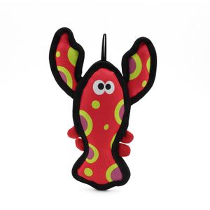 Cute pet toys tough oxford printed tough lobster design stuffed squeak chew toys for dog