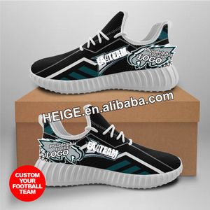 Wholesale 1MOQ Dropshipping Customized Soccer Print Shoes Fashion Sport Sneaker Women And Men Mesh Knit Athletic Running Shoes