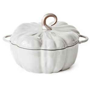 Hot sale cookware double handle pumpkin pot enamel with steel knob