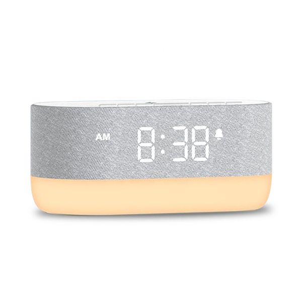 HiFiD Wireless Speaker BT White Noise Machine Bedside Lamp With USB Charging Sound Machine With Alarm Clock For Bedrooms
