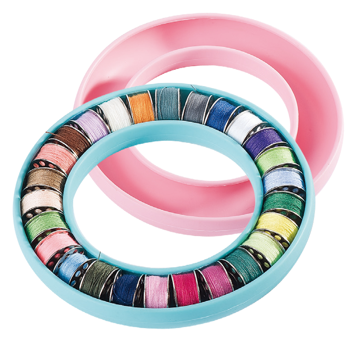 DIY Portable Bobbin Holder Sewing Needles Saver Plastic Bobbin Storage Box Rubber Ring Sewing Tools Handicraft