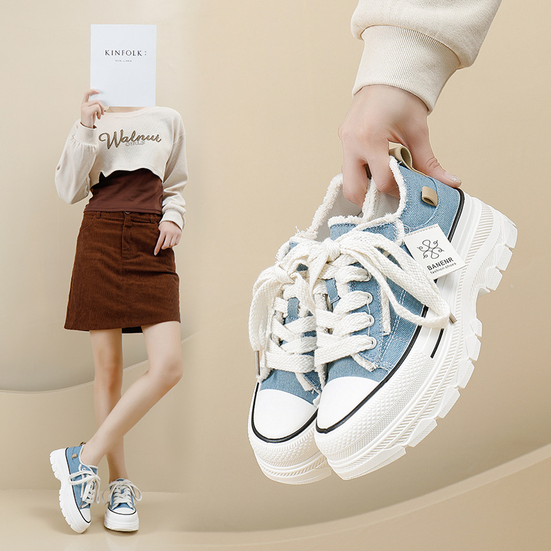 Guangzhou Tongtu Shoes Co., Ltd. Canvas Upper Walking Style Shoes High-rise sneakers fall's new platform loafers sneakers for ladies