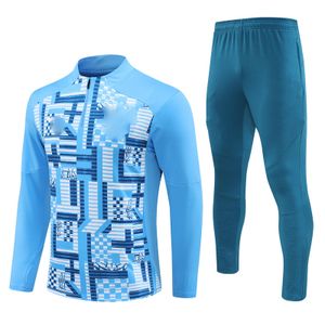 2425 long sleeved football half pull training suit set men's autumn winter adult sports appearance suit jacket warm-up fitness