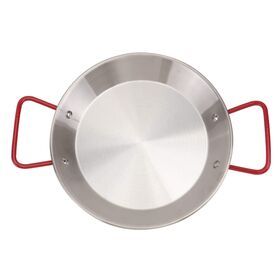 Hot Sell Stainless Steel Paella Pan Spanish Seafood Wok Double Handle Pasta Plate