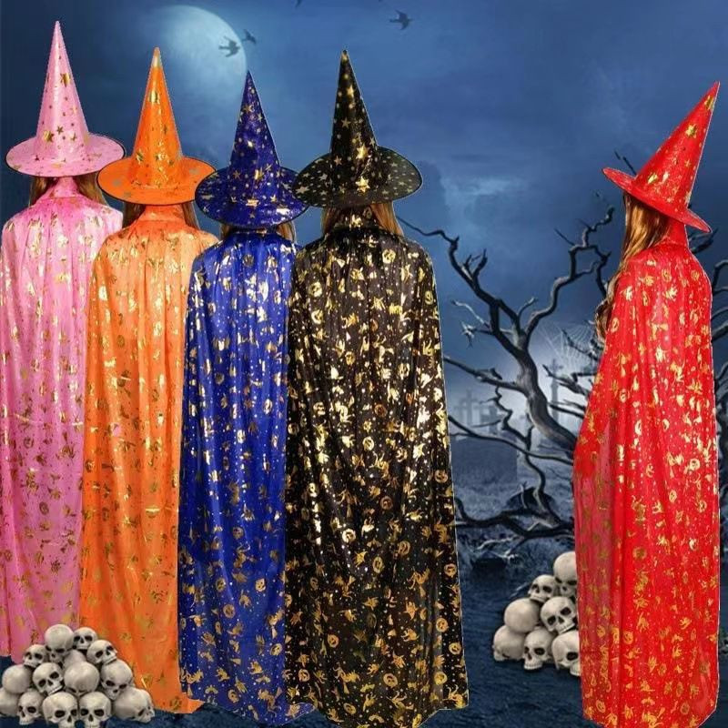 Shenzhen Seven Plus One Fashion Electronic Co., Ltd. Cosplay Party Priest Death Cloak Children Adult Performance Makeup Costumes Props Wizard Robe Vampire Halloween Cloak