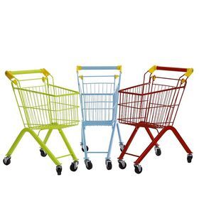 Metal Kids Shopping Trolley Toy Trolley for Child Small Supermarket Trolley
