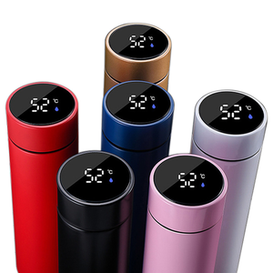 Custom insulated water drinking bottle stainless steel vacuum flask 500ml thermal smart water bottle gym sports travel bottle