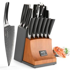 15 Pieces Manufacturers Professional Knife Scissors Set ABS Ergonomic Handle for Chef Knife Set