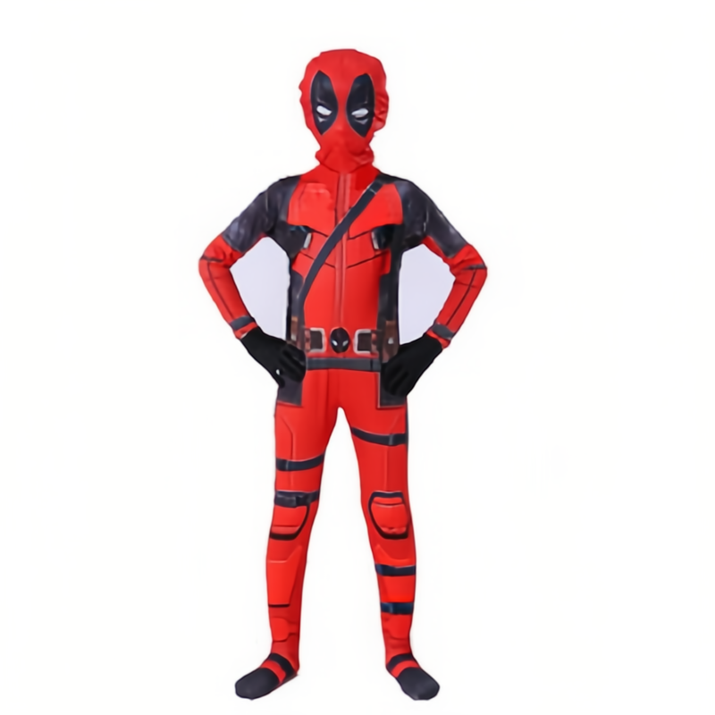 New Milk silk material Deadpool cosplay Halloween children's performance costume adult bodysuit jumpsuit headgear Black Panther