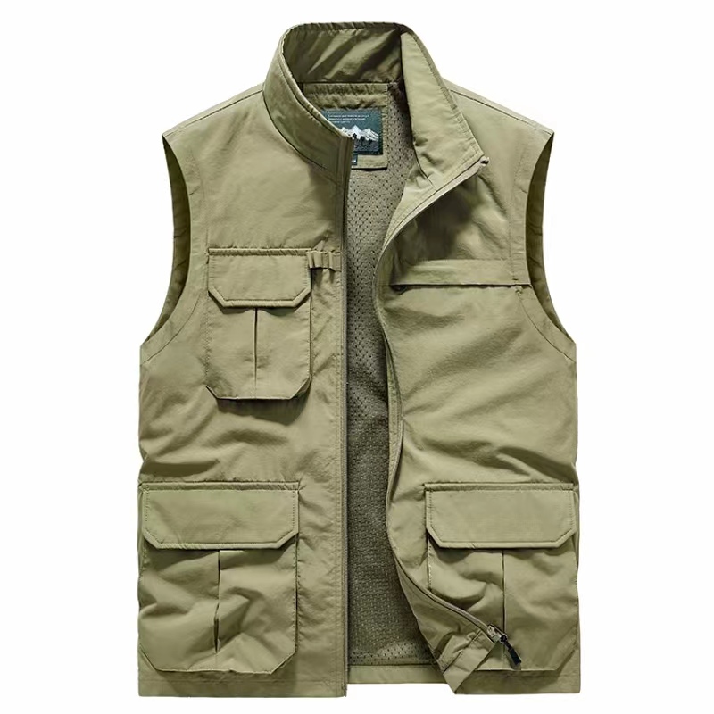 Fujian Shishi Chaorui Chimelong Trading Co., Ltd. Hot Selling Men Clothes Plus Size 6XL Breathable Fishing Waistcoat Multi Pockets Outdoor Hiking Vest Jacket