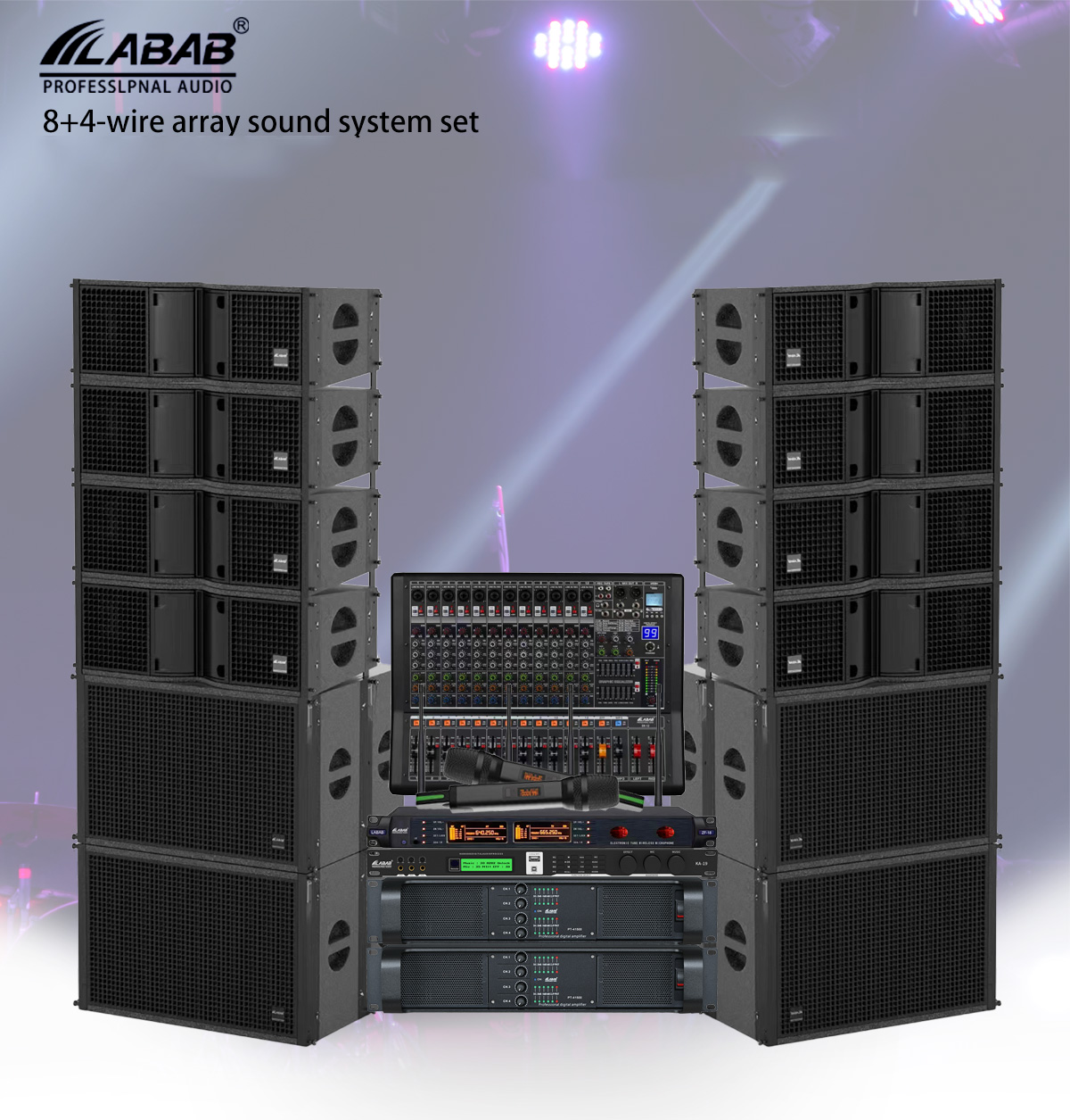 Active Full Set Powered Professional Line Array Speaker Audio Sound System