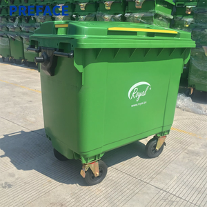 Preface Wholesale Industrial Large Outdoor Waste Wheelie Bin 660L 1100 Litre Recycling Garbage Bin With Lid And Pedal