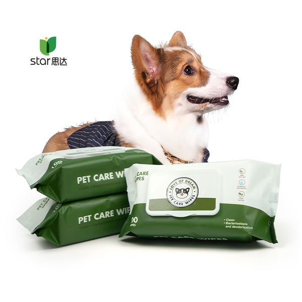 manufacturer factory low price good quality 100pcs quick cleaning ear dog wipes