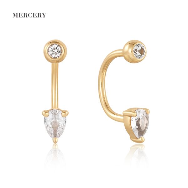 Mercery Custom Jewelry Exquisite Versatile 14k Solid Gold Tragus Cartilage Helix Studs Earrings Sapphire Body Piercing Jewelry