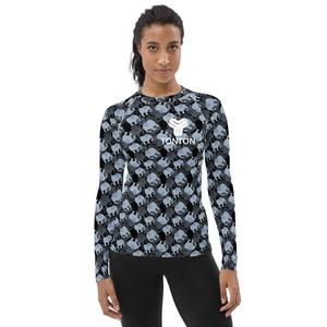Tonton Wholesale long sleeve surfing rash guard custom one piece  swimsuit for women