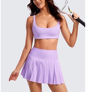 Muchen Woman Sport Wear Square Neck Longline Sports Bra Custom Women's Tennis Dresses 2 Pieces Set Tennis Fitness Skirt