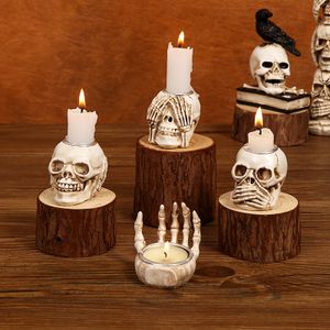 Bulk Horrible Halloween Props Resin Candlestick Holder for Home Decor Haunted House Props Scary Party Accessories
