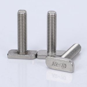 Custom Bolts For T-Slot 304 Stainless Steel T Screw Square Bolts T-head Screw GB37 Pressing Plated Type T Slot Bolt