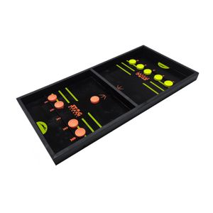 StagGlobal Large Wooden Air Hockey Table Fast-Paced Slingshot Board Rapid Sling Battle Entertaining Speed Paced Puck Shooting