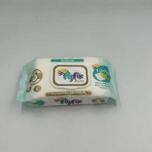 Best Quality Flyfix OEM wet tissue Plastic Cover 60 Pcs sensetive Scented High Quality 100% Safe ECO Friendly Disposable