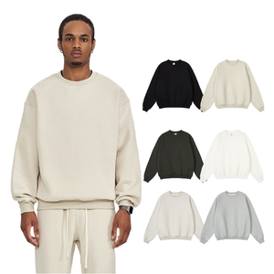 Custom Men's Heavyweight 450 Grams Fleece Crewneck Sweatshirts Manufacturer's Oversized Terry Puff Technics Solid Print