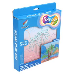 beach theme kids crafts clay canvas art do art 6 colors coloring foam clay Modeling Clay Art for Kids