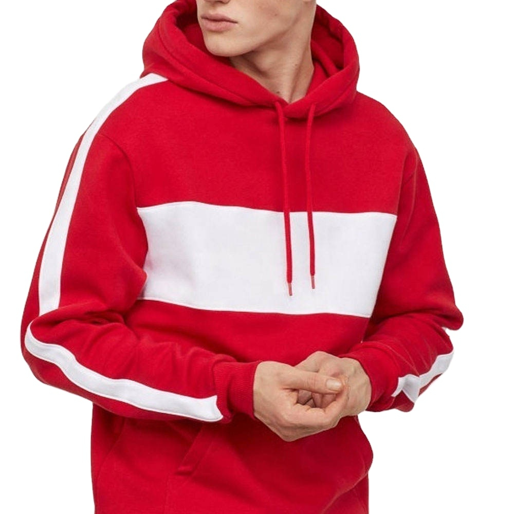 Wholesale 2024 Arrival Street Style Custom Oversized Men's Hoodies Blank Plain Red Color Men's Sweatshirt Pullover Hoodies Men