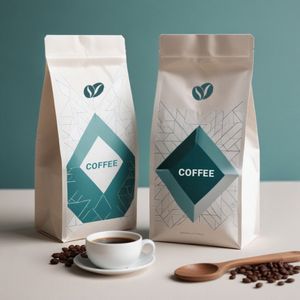 Custom Tin Tie 8 Side Sealed 250g 500g 12Oz Black White Coffee Bean Packaging Bags With Degassing Valve And Zipper