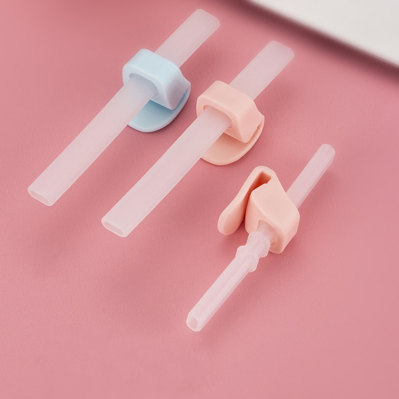 Dongguan Yujin Plastic Products Co., Ltd. Straw Silicone Children's Complementary Food Accessories Non-Disposable Straw With Carabiner
