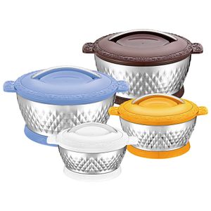 Different process customized prices Luxury 3 Pcs/Set Insulated Stainless Steel Hot Pot Food Warmers Casserole Container