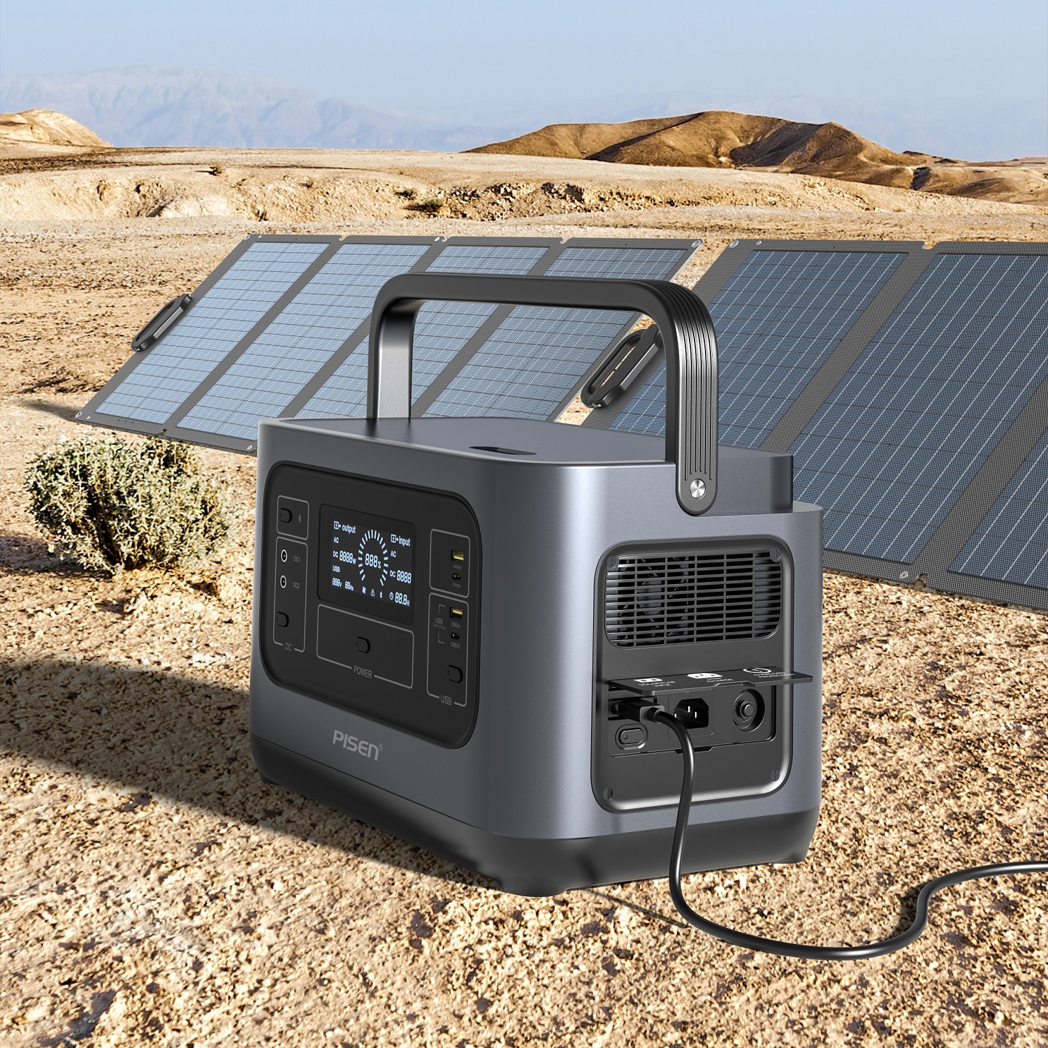 1000W Pure Sine Wave 110V 230V 1008Wh Outdoor Camping LiFePO4 Power Generator AC Power Supply Bank Solar Portable Power Station